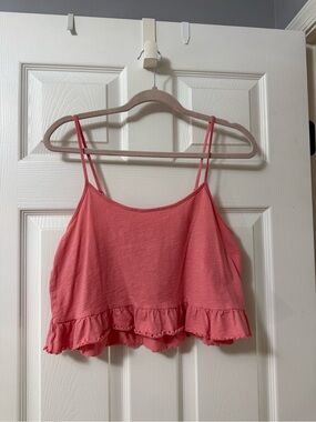 Women's Coral Ruffle Crop Tank Top - American Eagle